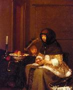 Gerard Ter Borch Woman Peeling Apples Germany oil painting reproduction